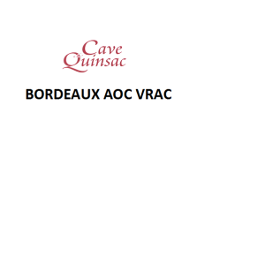 Bordeaux  VRAC -  AOC Bordeaux    - Vente uniquement en Magasin